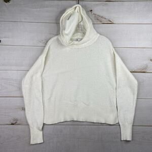 All in Motion Womens Sweater Sz S Cream Hooded Long Sleeve Knit Lightweight